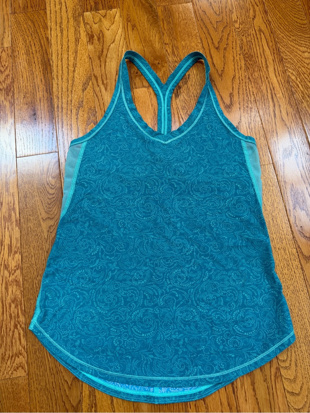 lululemon athletica Teal Paisley Racerback Tank
